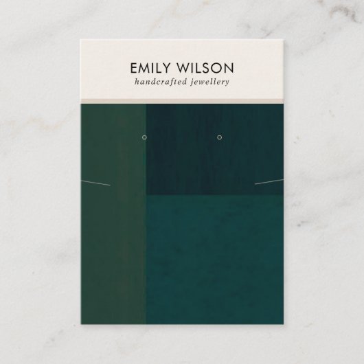 BLUSH GROEN KLEURBLOK KETTING OORBEL DISPLAY VISITEKAARTJE (Voorkant)