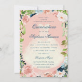 Blush groen romantische quinceañera jurk kaart (Voorkant)