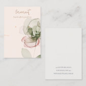 Blush Groen Roze Bloem Ketting Oorbel Display Visitekaartje (Voorkant / Achterkant)