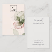 Blush Groen Roze Bloem Logo Haarclip Pin Display Visitekaartje (Voorkant / Achterkant)