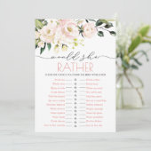 Blush groene bloemen bruiloft zou ze liever kaart (Staand voorkant)