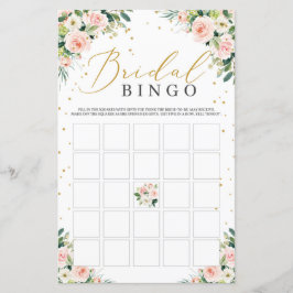 Blush groene vrijgezellenfeest bingo game-kaart