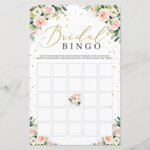 Blush groene vrijgezellenfeest bingo game-kaart