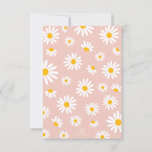 Blush Groovy One Boho Daisy Floral 1e verjaardag Kaart (Achterkant)