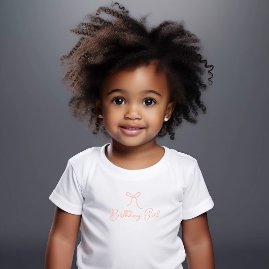 Blush Hand Getekende Boog Meisje Verjaardag Kinder Shirts