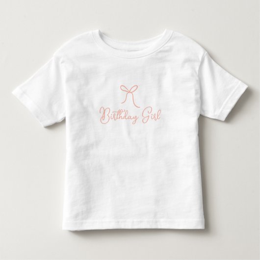 Blush Hand Getekende Boog Meisje Verjaardag Kinder Shirts (Voorkant)