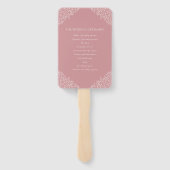 Blush hand getrokken blad monogram kunst bruiloft  handwaaier (Achterkant)