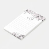 Blush Hand Getrokken Bloemen Botanische Post-It No Post-it® Notes (Schuin)
