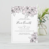 Blush Hand getrokken bloemen Sweet Sixteen uitnodi Kaart (Staand voorkant)