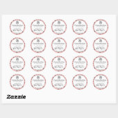 Blush Hand-getrokken Rozen en bladeren ambachtelij Ronde Sticker (Vel)