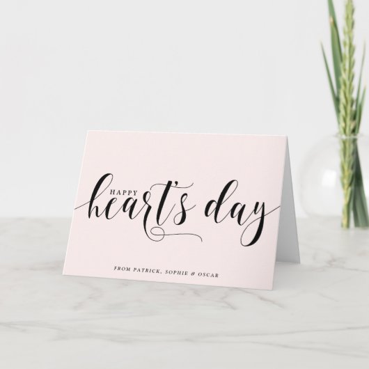Blush Happy Heart's Day Script | VALENTIJNSDAG Feestdagen Kaart (Voorkant)