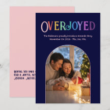 Blush Harmony Xmas Baby Geboorteaankondiging Foto