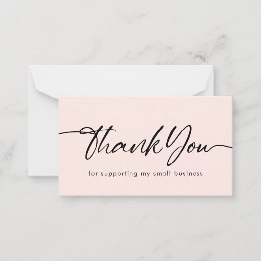 Blush Hartelijk dank voor de ondersteuning van mij Notitiekaartje (Voorkant)