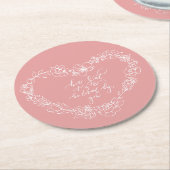 Blush hartinforline ronde kartonnen onderzetter (Gebogen)