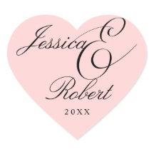 Blush Heart Ampersand Wedding Envelope Seal