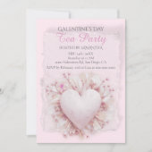 Blush Heart Galentine Tea Party Soft Romance Charm Kaart (Voorkant)