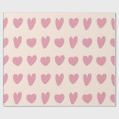 Blush heart-patroon cadeaupapier (Vlak)