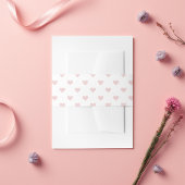 Blush heart-patroon uitnodigingen wikkel