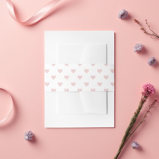 Blush heart-patroon uitnodigingen wikkel