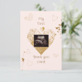 Blush Hearts Mijn 1e bedankje Grappig Bedankkaart (Staand voorkant)