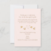 Blush Hearts Mijn 1e bedankje Grappig Bedankkaart (Achterkant)