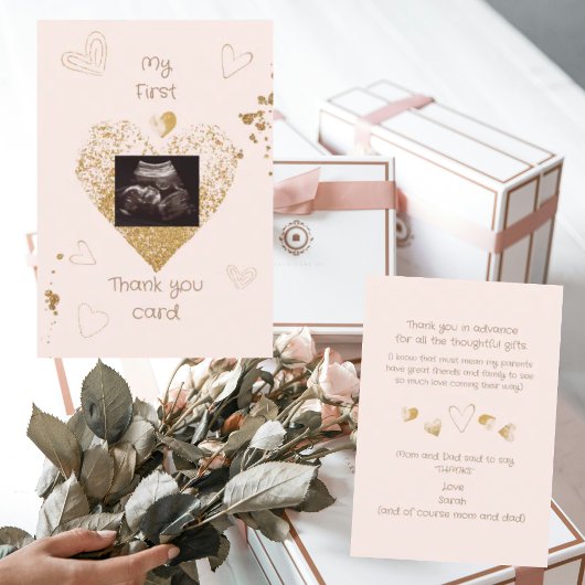 Blush Hearts Mijn 1e bedankje Grappig Bedankkaart