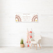 Blush Hearts Rainbow Boho Baby shower Banner (Insitu)
