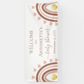 Blush Hearts Rainbow Boho Baby shower Banner (Verticaal)
