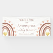 Blush Hearts Rainbow Boho Baby shower Banner (Horizontaal)