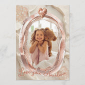 Blush Heirloom Heart Photo Frame Loving Keepsake Feestdagenkaart (Voorkant)