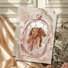 Blush Heirloom Heart Photo Frame Loving Keepsake Feestdagenkaart