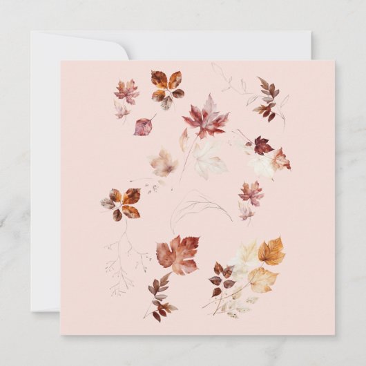 Blush herfst bruids brunch & bubble douche kaart (Achterkant)