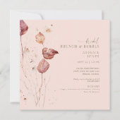 Blush herfst bruids brunch & bubble douche kaart (Voorkant)