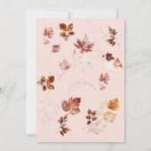 Blush herfst gouden tekst bruids douche uitnodigin kaart (Achterkant)