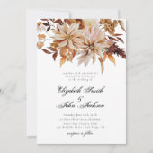 Blush Herfst herfst verbrand Oranje Rust Wedding Kaart (Voorkant)