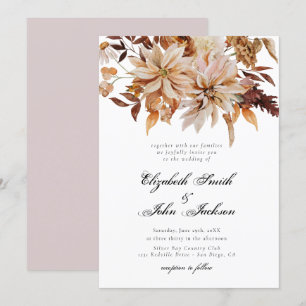 Blush Herfst herfst verbrand Oranje Rust Wedding Kaart
