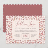 Blush Herfst in Love Engagement Party Kaart (Voorkant / Achterkant)