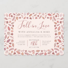 Blush Herfst in Love Engagement Party Kaart