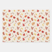 Blush Herfstbladeren Patroon Inpakpapier Vel (Voorkant 3)