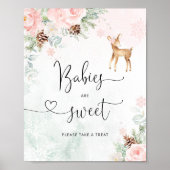 Blush herten roze sneeuwvlokken Baby's zijn zoet P Poster (Voorkant)
