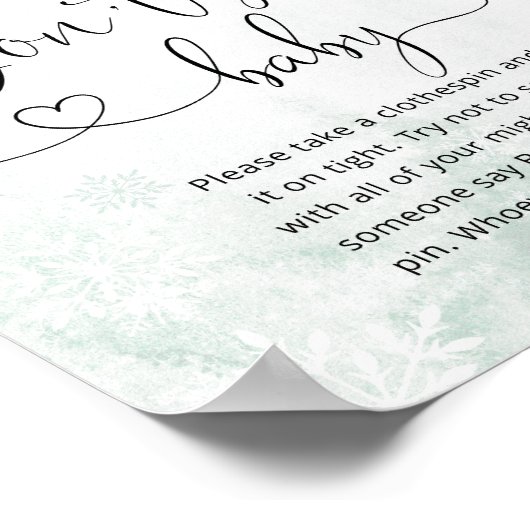 Blush herten roze winter Zeg niet baby spel Poster (Hoek)