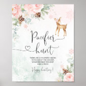 Blush herten sneeuwvlokken Pacifier jacht spel Pos Poster (Voorkant)
