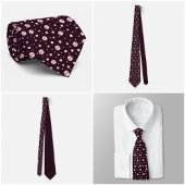Blush Hexagon Geometric Dark Plum Tie Stropdas