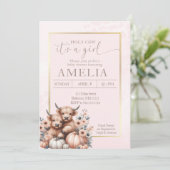 Blush Highland koe is een meisje pompoen Kaart (Staand voorkant)