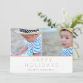 Blush Holiday Tidings Fotokaart Feestdagenkaart (Staand voorkant)