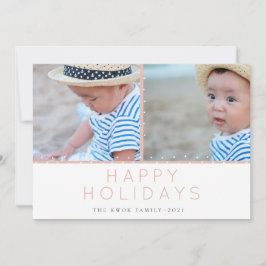 Blush Holiday Tidings Fotokaart Feestdagenkaart