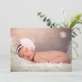 Blush Honeycomb, geboorteaankondiging+Dank je Kaart (Staand voorkant)