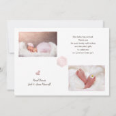 Blush Honeycomb, geboorteaankondiging+Dank je Kaart (Achterkant)
