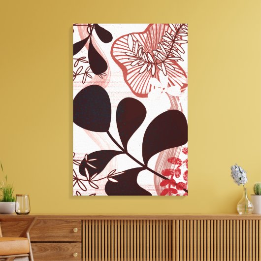 Blush Horizon – Modern Abstract Botanical Canvas Afdruk (Insitu (Woonkamer))