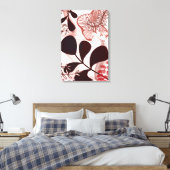 Blush Horizon – Modern Abstract Botanisch Canvas Afdruk (Insitu (Slaapkamer))